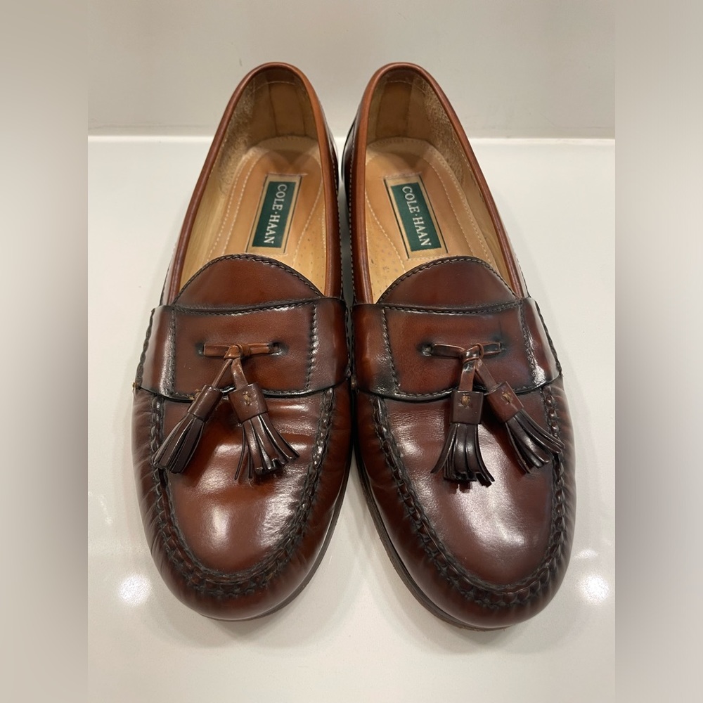 Cole Haan Brown Leather Tassel Loafer sz 9.5